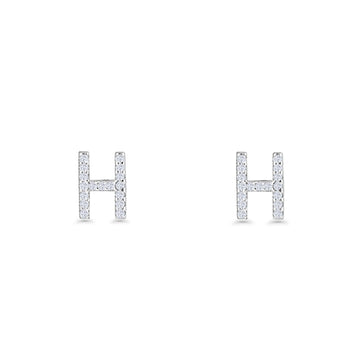 Initial H Stud Earring